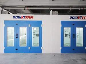Cabina de pintura de flujo descendente con unidades de aire traseras