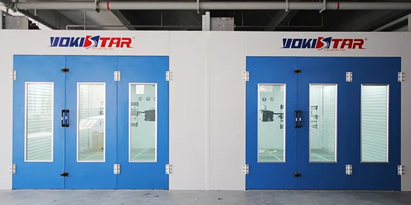 Cabina de pintura de flujo descendente con unidades de aire traseras