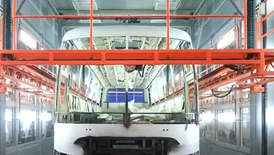 Cabina de pintura para autobuses y camiones
